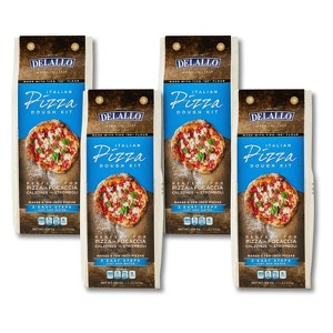DeLallo, Italian Pizza Dough Kit, 17.6 oz Bag, (4 Pack) Mix for Garlic Knots, Calzones, and Breadsticks - 1 of 1