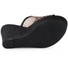 Allegra K Women's Glitter Platform Slip on Wedge Slide Sandals - 4 of 4