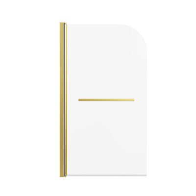 Brushed Gold Frameless Pivoting Tub Shower Door with Tempered Glass