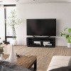 Flat Panel TV Stand for TVs up to 65" CorLiving Ravenwood Black: Contemporary Design, Open Shelving - 3 of 4