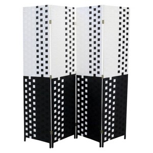 4 Panel Paper Straw Weave Screen on 2" Legs - Ore International - 1 of 1