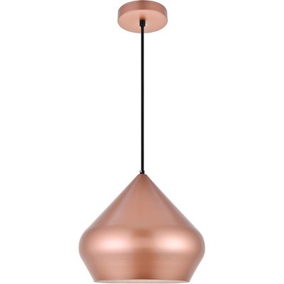 Elegant Lighting Forte 1-Light Black Pendant with Sleek Metal Shade