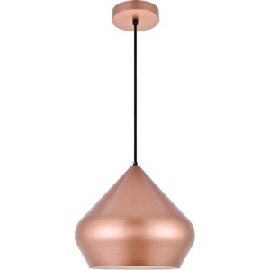 Elegant Lighting Forte 1-Light Black Pendant with Sleek Metal Shade - 1 of 4