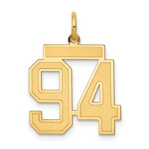 Black Bow Jewelry 14k Yellow Gold, Jersey Collection, Medium Number 94 Pendant - 1 of 4