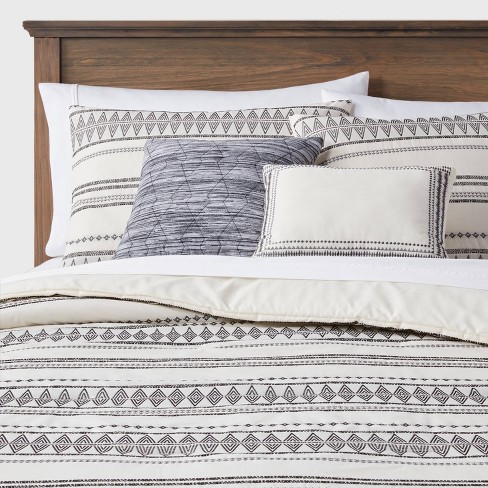 Alicia Full/queen 6pc Cotton Comforter Set Gray/ivory : Target