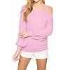 Women's Hacci Brush Cold Shoulder Top - Emerald Collection - 2 of 2