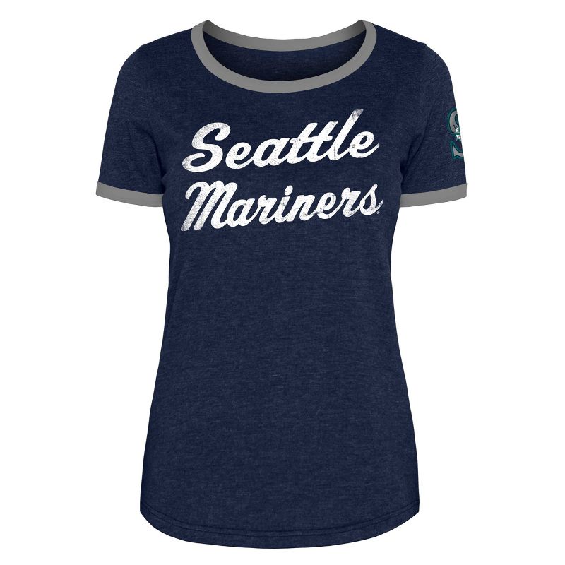 MLB Seattle Mariners Women&#39;s Bi-Blend Heather T-Shirt, 1 of 3