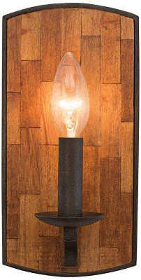 Kalco Lansdale 10" High Black Iron Wall Sconce
