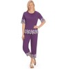 Collections Etc Stylish Border Embroidered Pull-On Capris - 3 of 4