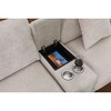 Flannel Velvet Upholstered U-Shaped Sectional Sofas & Chaise with Cupholder Console, USB Charging Ports, and Two Matching Ottomans - 3 of 4