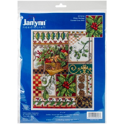 Janlynn Counted Cross Stitch Kit 11"X14"-Winter Montage (14 Count)