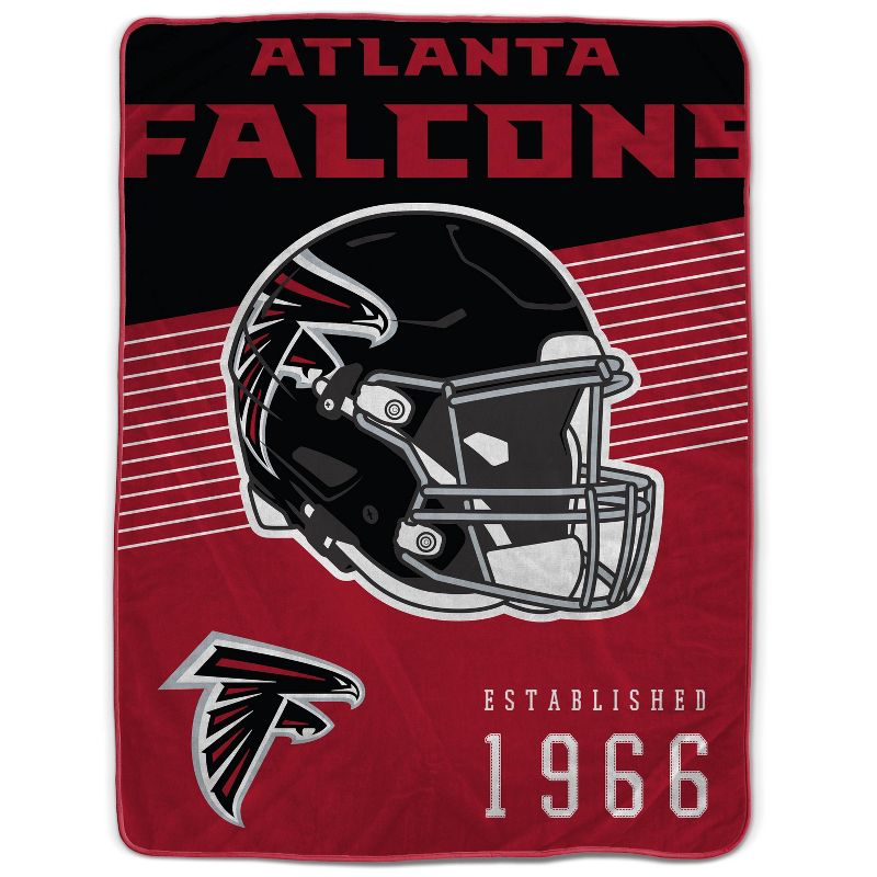 NFL Atlanta Falcons Helmet Stripes Flannel Fleece Blanket, 1 of 4