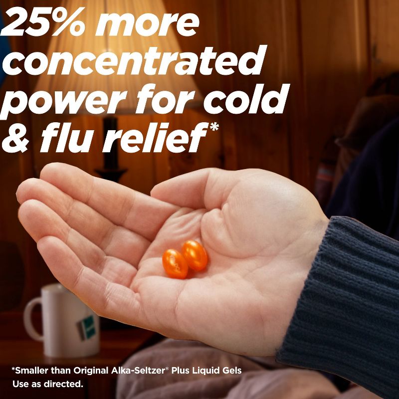 Alka-Seltzer Plus PowerMax Day/Night Cough, Cold &#38; Flu Relief Liquid Gels - 24ct, 4 of 8