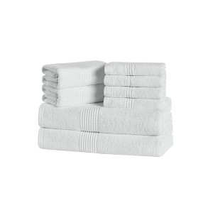 8pc 100% Combed Cotton Towel Set (2 Bath, 2 Hand, 4 Wash) by Sweet Home Collection™ - 1 of 4
