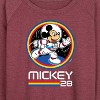 Women's - Disney - Mickey 28 Space Badge Lightweight French Terry Wide Neck Long Sleeve Shirt - 2 of 4