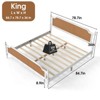 Racxily Bed Frame, Platform Bed with Natural Rattan Headboard and Footboard, Solid Pine Wood - 2 of 4