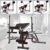 Topteng Full Body Workout Adjustable Weight Bench Folding Bench Press with Barbell Rack - 4 of 4