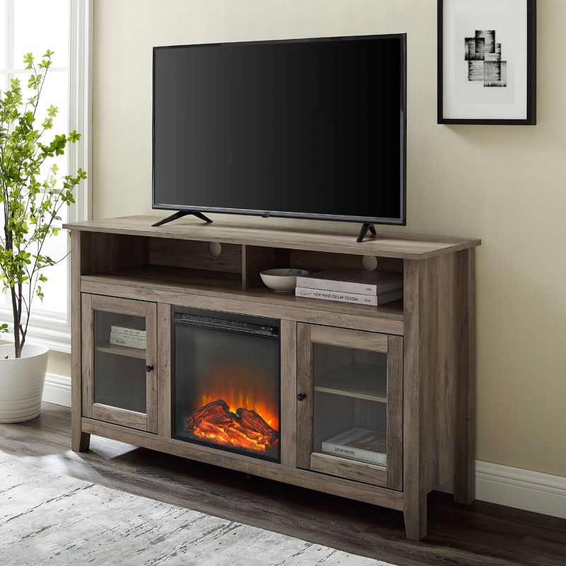 Ackerman Modern Transitional Tall with Electric Fireplace TV Stand for TVs up to 65" - Saracina Home, 3 of 15