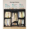 Heavy-Duty Garment Rack with 5 Hanging Rails and 6 Mesh Shelves, 514 lb Capacity Portable Closet, No-Tool Assembly, Ink Black - 2 of 4