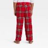 Toddler Plaid Microfleece Holiday Matching Family Pajama Pants - Wondershop™ Red - 3 of 4