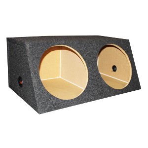 QPower QSMBASS12 Dual 12" Inch Sealed Angled Subwoofer Sub Box Speaker Enclosure - 1 of 4
