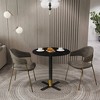 Round Dining Table with Sintered Stone Top and X-Shaped Stainless Steel Pedestal Base – Seats 2–3 People, Kitchen & Dining Room Table for Cafes - 3 of 4
