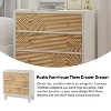 JIONJOY Rustic White Wood 3-Drawer Dresser - Handcrafted Ring Design Nightstand for Bedroom & Entryway - 4 of 4