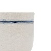 5.5" Edaline Vintage White Crackle & Blue Stripe Stoneware Planter Pot - 3 of 4