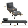 3-in-1 Linen Foldable Chaise Lounge with Adjustable Backrest and Footrest,Convertible Chair Bed for Small Spaces-The Pop Home - 4 of 4