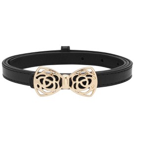 INSPIRE CHIC Women's Sweet Bows Alloy Buckle for Sweater Dresses Thin Slim Fit Decoration Belts - 1 of 4