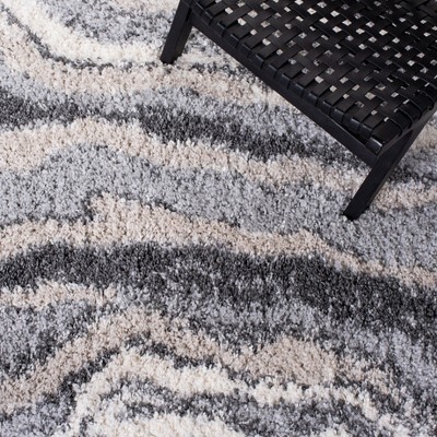 Fontana Gray and Ivory 4' x 6' Shag Area Rug