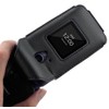 Nakedcellphone Vegan Leather Case with Belt Clip for NUU F4L 4G LTE Flip Phone / BLU Tank Flip / Aspera F42 - Black - 4 of 4