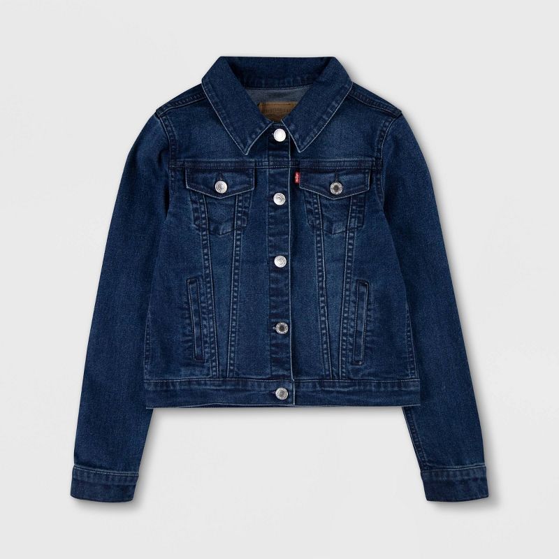 Levi's® Girls' Trucker Denim Jacket - Dark Wash, 4 of 12