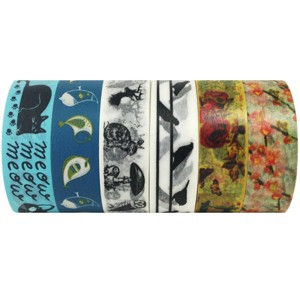 Wrapables Japanese Washi Masking Tape Collection, Premium Value Pack (Set of 6) - 1 of 4