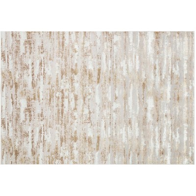 HomeRoots 10' Gold and Ivory Abstract Washable Non Skid Area Rug