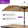 PURPLE LEAF Patio Umbrella Outdoor Table Umbrella Aluminum Frame Market Umbrella Sun Umbrella with 8 Sturdy Ribs - 4 of 4