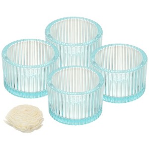 Unique Bargains Centerpiece Decor Round Ribbed Votive Glass Tea Light Holders - 1 of 4