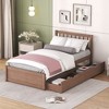 Modern Twin Size Platform Bed With 2 Drawers, Headboard And Footboard Wood Slats Support, No Box Spring Needed - 2 of 4