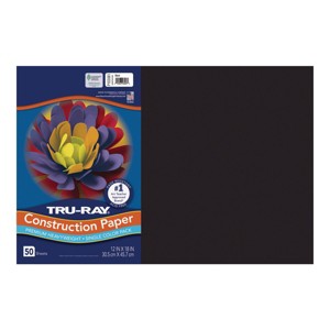 Dixon 12" x 18" Tru-Ray® Heavyweight Construction Paper - Black - 25 Packs - 1 of 4