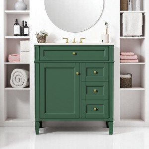 Mshliw 30 Inch Modern Bathroom Vanity with Sink, Freestanding Storage Cabinet with 2 Drawers, Tip-Out Drawer and Door Organizer - 1 of 4