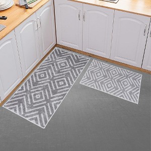 Sussexhome Non Skid Cotton Washable Kitchen Runner Rugs Set of  44 x 24 and 31.5 x 20 inches Throw Rug Set - 1 of 4