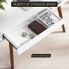 Home Office Desk with Drawers - Wooden Writing Study Desk with Open Storage Cubby,Multipurpose Computer Desks Small Makeup Vanity Table,Modern Table - 3 of 4