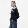 Cherie Code Women’s Ribbed Polo Sweater – Knit Fabric, Long Sleeve, Collegiate Fit - 3 of 4
