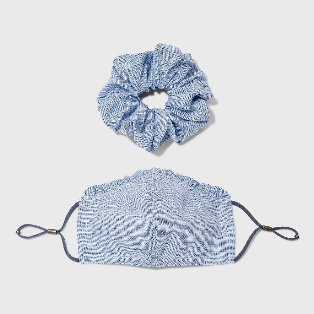 Women's Ruffle Trim Face Mask + Hair Twister