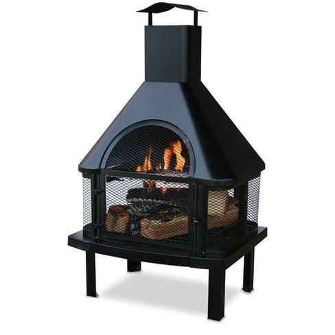 Wood Burning Outdoor Firehouse With, Endless Summer 29 In Square Wood Burning Fire Pit
