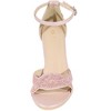 Allegra K Women's Bling Glitter Ankle Strap High Chunky Heel Sandals - 2 of 4