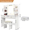 Sapphtopaz Vanity Desk with Mirror and Lights Dressing Table with Drawer, Storage Cabinet, 3 Adjustable Lighting Colors for Bedroom - 4 of 4