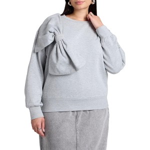 ELOQUII Women's Plus Size Dramatic Bow Sweatshirt - 1 of 4