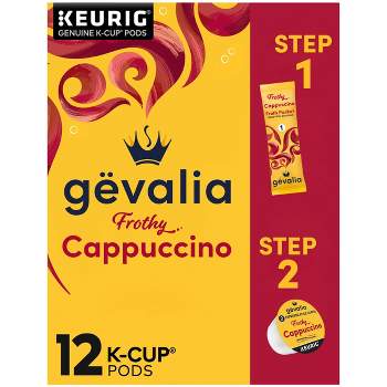 Gevalia Cappuccino Dark Roast Coffee Pods - 12ct