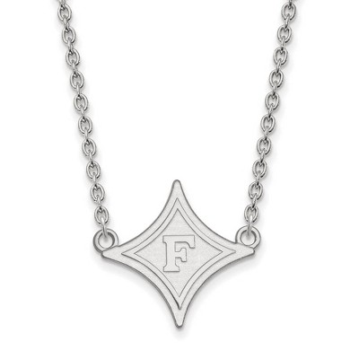Black Bow Jewelry 10k White Gold Furman Paladins NCAA Necklace 18 Inch